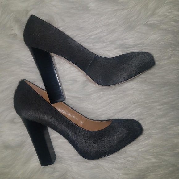 Ann Taylor Shoes - Ann Taylor Dark Grey Calf Hair Platform Heels 9.5